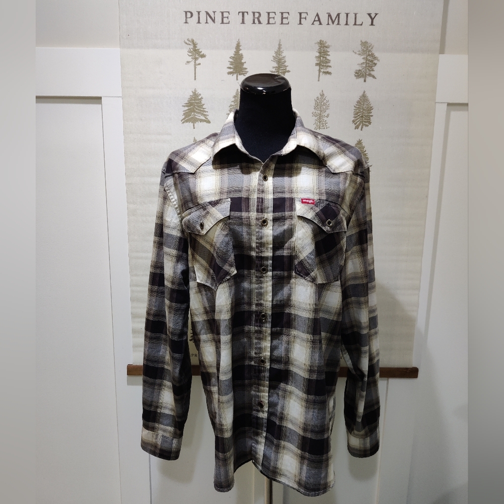 Wrangler Western Plaid Shirt Men’s Large